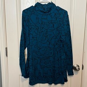 Chico's Teal and Black Mock Neck Tunic